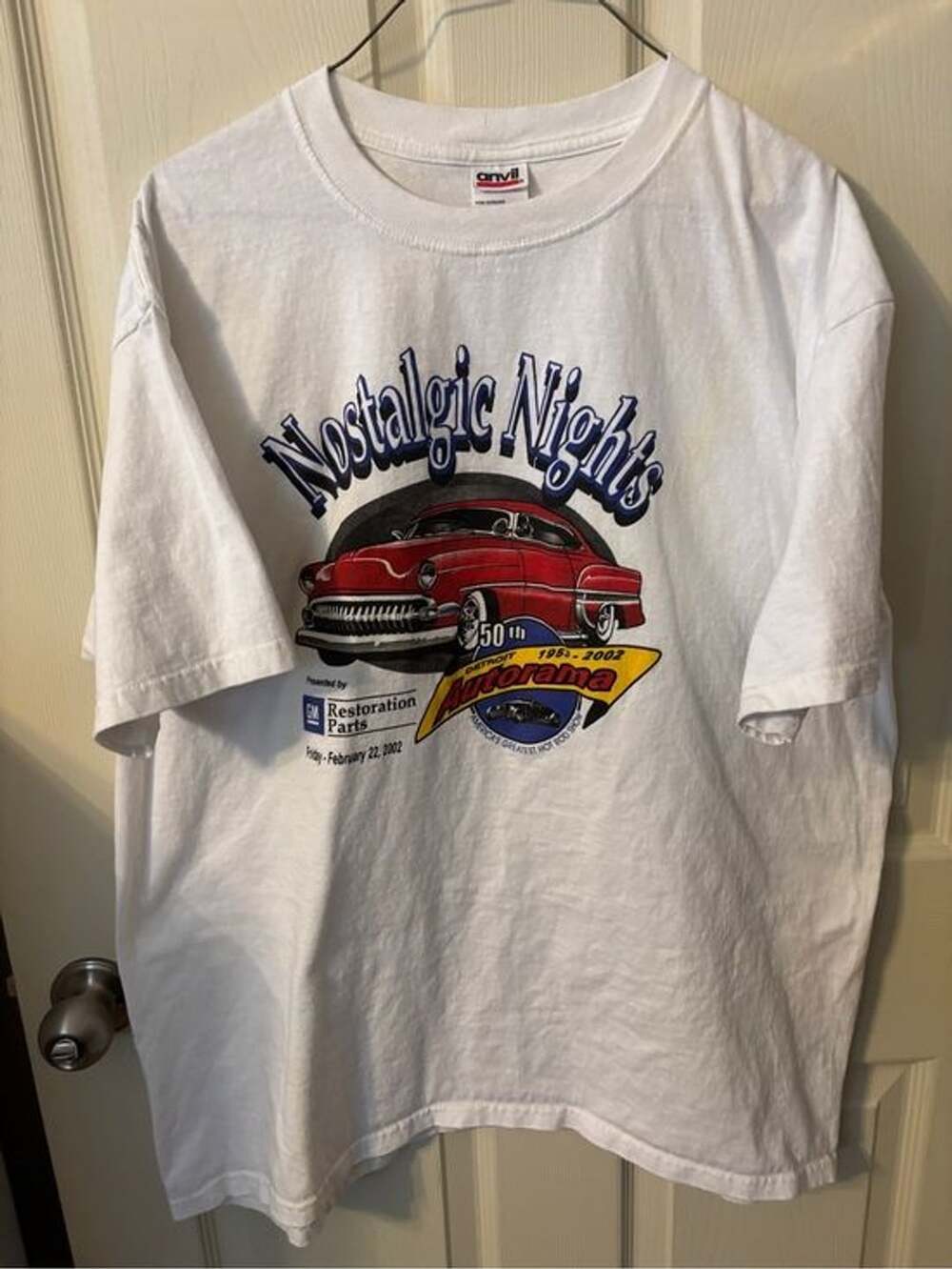 Vintage 2002 Detroit Autorama'Nostalgic Nights' Graphic XL GM Parts Hot Rod Tee